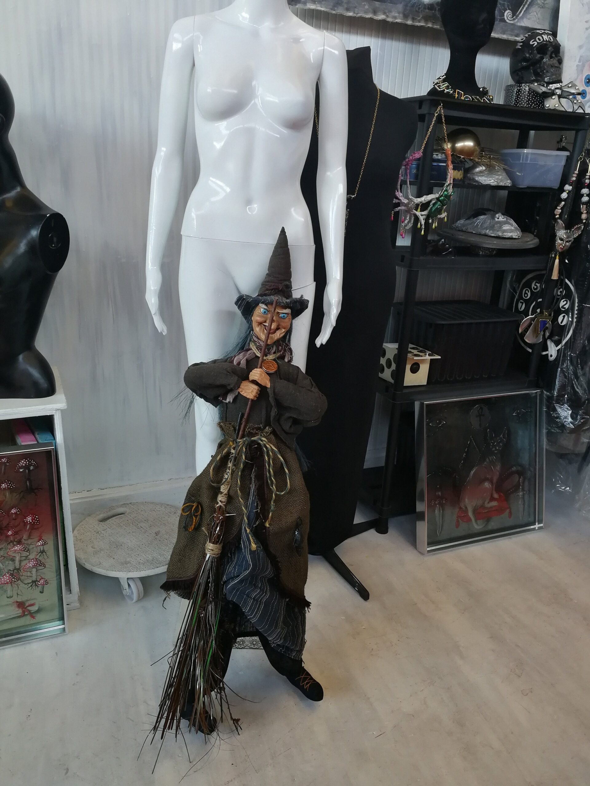 Witch Doll Macabre Babayaga, Old Antique Voodoo Macabre Baba Yaga, Witchcraft Supplies Salem Massachusetts