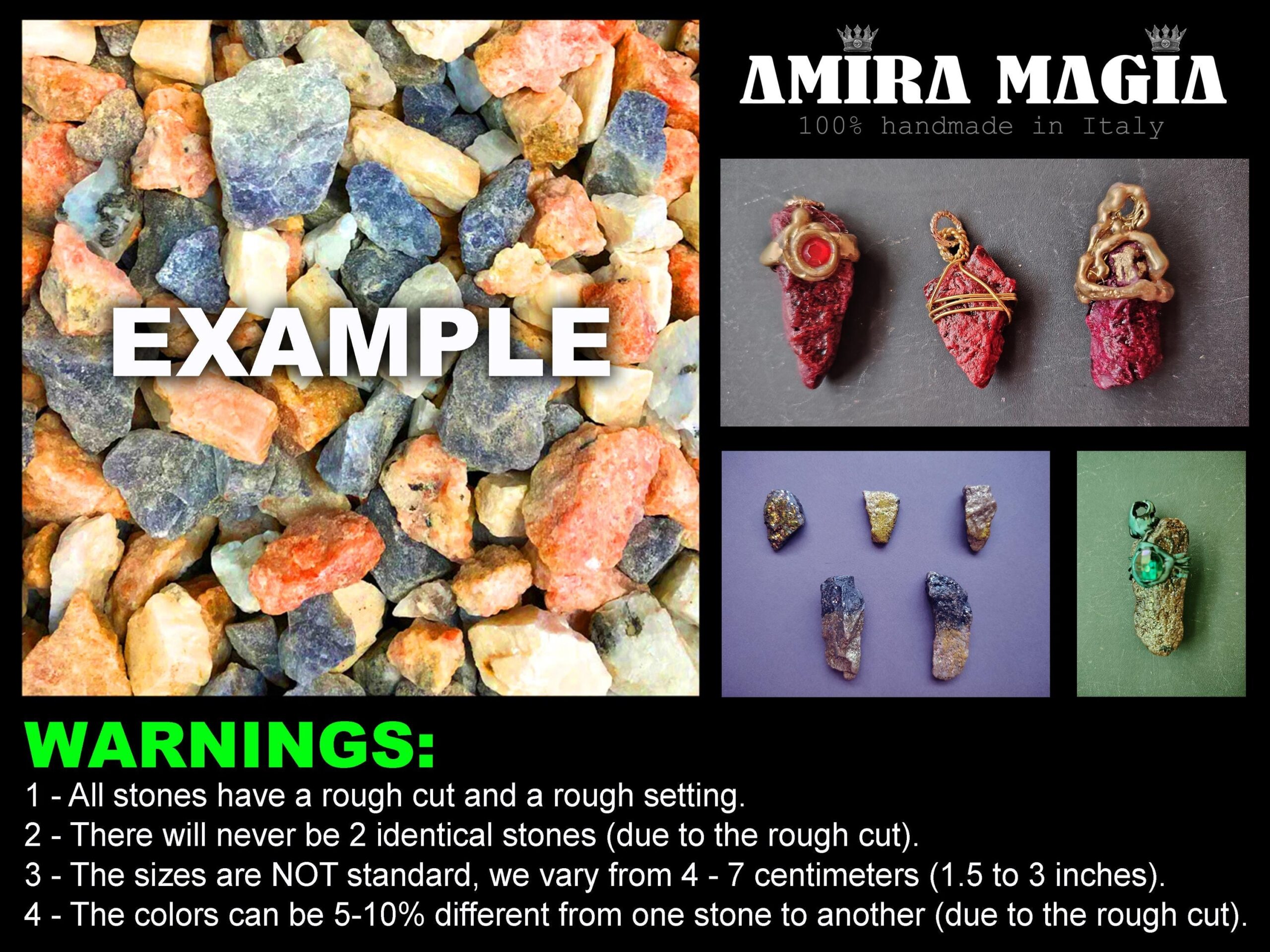 Enchanted Rock Uncut Gemstone Pendant, Vampire's Blessing Spell Amulet, Enhanced Necklace Magic Portal Raw Stone