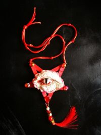 Occult Pendant of Demon Power, Baneful Magick Protection Amulet & Demonic Portal Dragon Eye Inverted Pentagram