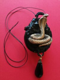 Snake Necklace Apple Pendant Talisman, Garden of Eden, Celestial Love Orgonite Paradise Amulet Charm