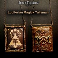 Esoteric Jewelry, Luciferian Magic Baphomet Talisman, Triple Moon Gothic Necklace, Satanic Symbol Lucifer Pendant