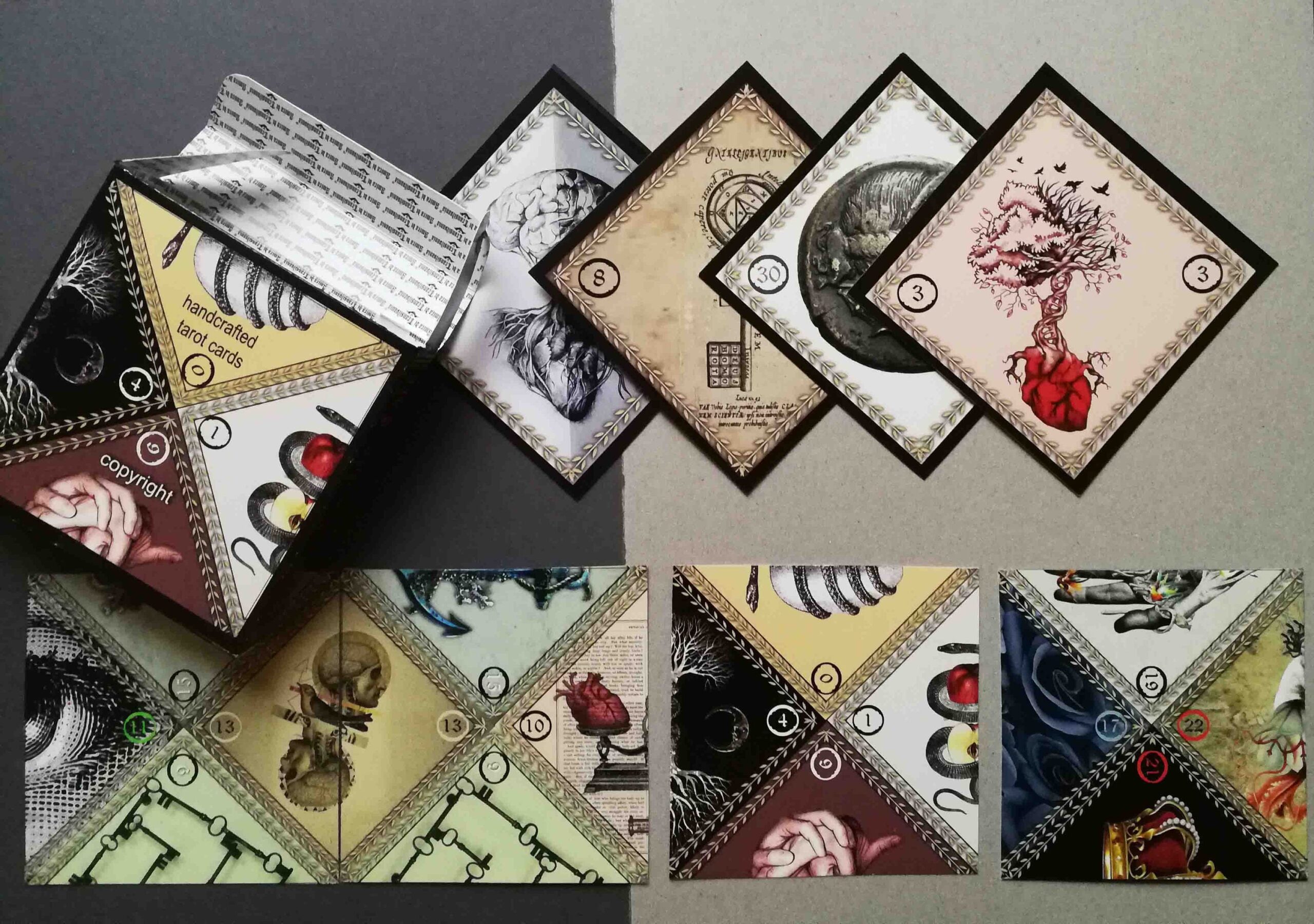 double face symbol tarot cards deck rare limited edition handmade collectible gypsy art curiosity divination vintage antique oracle + Ebook