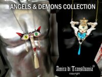 Satanic Necklace, Upside Down Cross, Antichrist Middle Finger Amulet Talisman, Occult Symbols Lucifer Satan