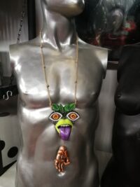 Hawaiian Jewelry Demon Hoodoo Voodoo, Devil Conjurers Magic Power, Aloha Folk Gnome Amulet Tongue