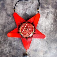Inverted Pentagram Star, All Seeing Eye Amulet, Devil Talisman Five Fingers Pendant, Satanic Symbol