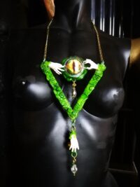 Elohim Necklace YHWH Yahweh Pendant, Yahuah Hebrew Jewish Symbol, Magic Talisman Amulet Dragon Eye