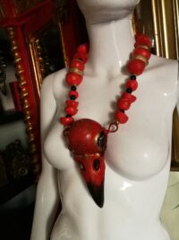 Spirit Vessel Protection, Crow Skull Spiritual Necklace Raven Talisman, Shaman Witch Jewelry Amulet Pendant