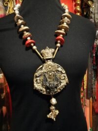 Vampire Jewelry, Bat Skull & Devil Eye Gothic Necklace, Dragon Crown Magic Talisman Amulet Pendant