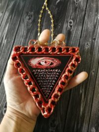 Abracadabra Pendant, Hebrew Letters Jewish Alphabet, Bar Mitzvah Bat Mitzvah, All Seeing Eye Amulet