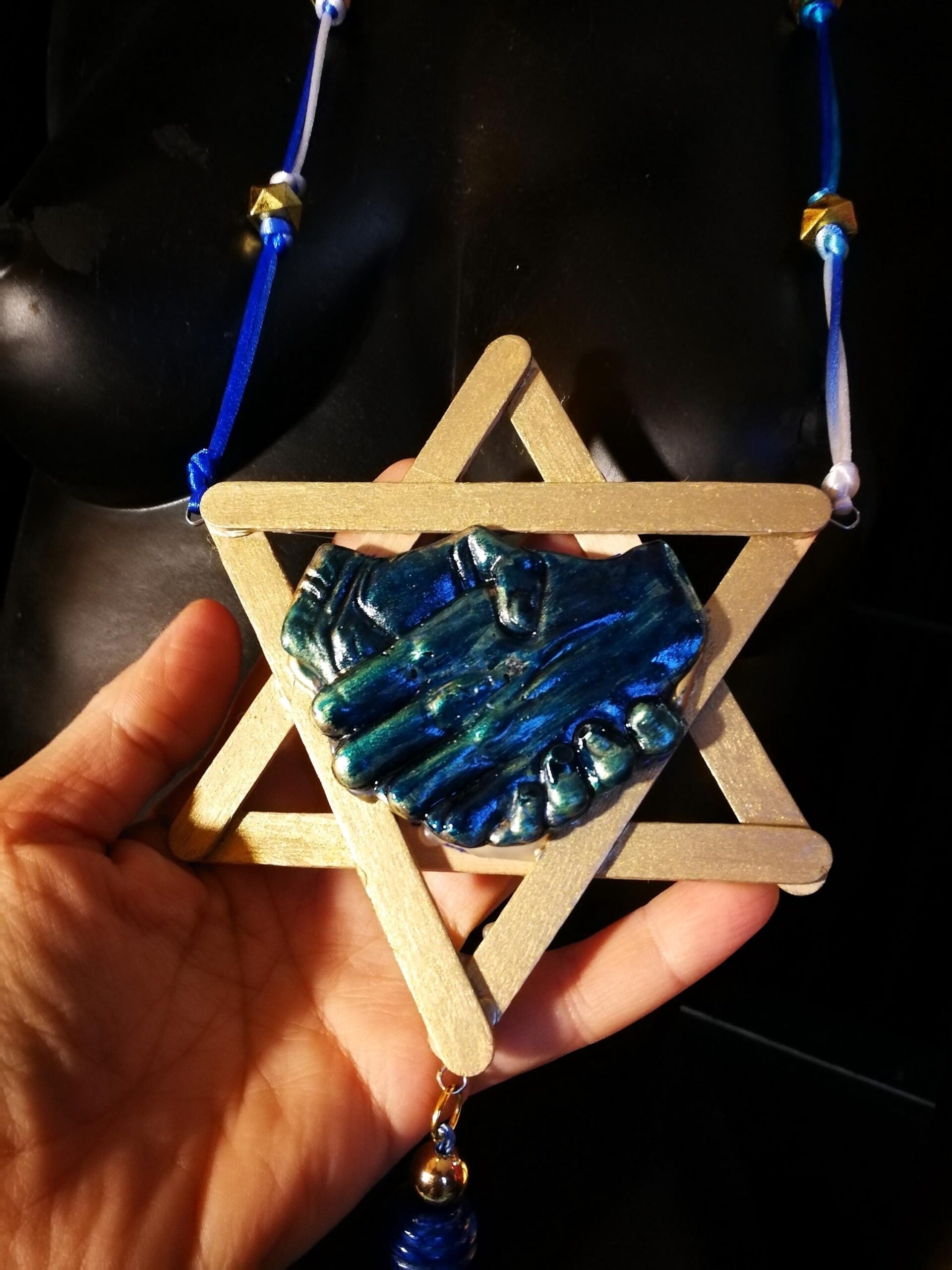 David Star Necklace Brotherhood Talisman, Amulet of Omnipotence's Shadow Flame, Mystical Jewish King Solomon Hebrew