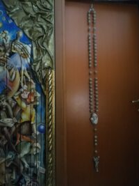 Antique Rosary, Vatican Relic Avory Sculpted Beads & Madonna with Jesus Crucifix Pendant,Vintage Reliquary Church, Christian Catholic Religion Saints Religious Protection - Image 5